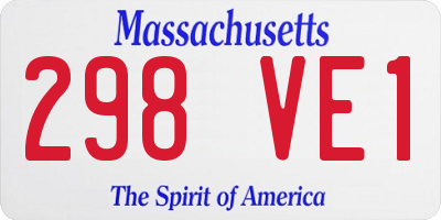 MA license plate 298VE1