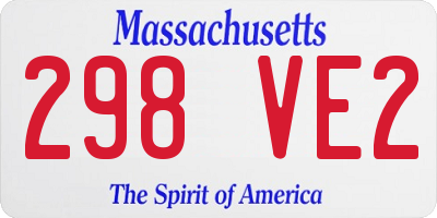 MA license plate 298VE2