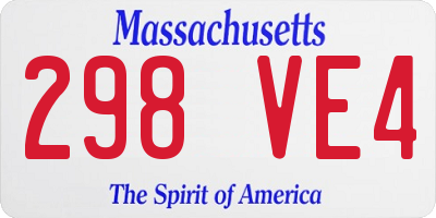 MA license plate 298VE4