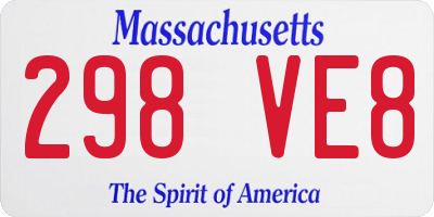 MA license plate 298VE8
