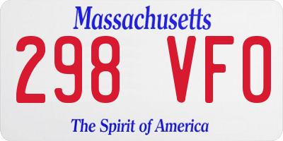 MA license plate 298VF0