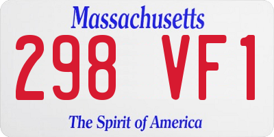 MA license plate 298VF1