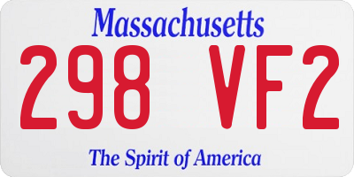 MA license plate 298VF2