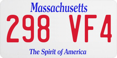 MA license plate 298VF4