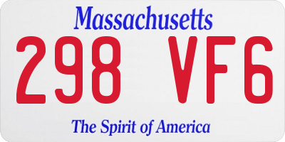 MA license plate 298VF6
