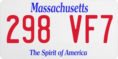 MA license plate 298VF7