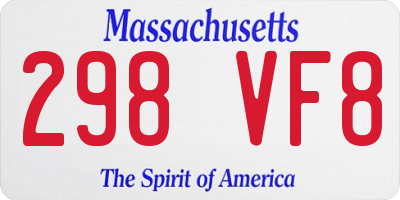 MA license plate 298VF8