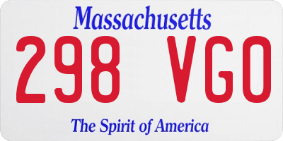 MA license plate 298VG0