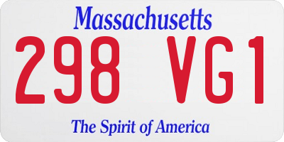 MA license plate 298VG1