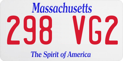 MA license plate 298VG2