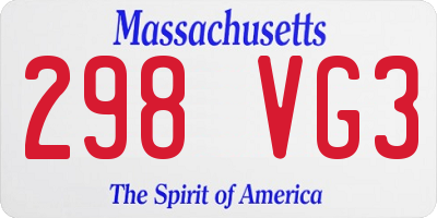 MA license plate 298VG3