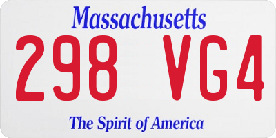 MA license plate 298VG4