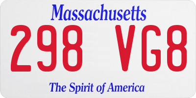 MA license plate 298VG8