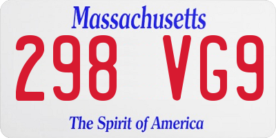MA license plate 298VG9