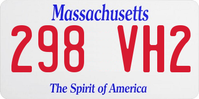 MA license plate 298VH2