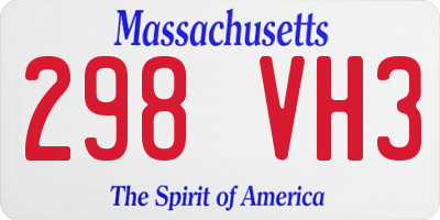 MA license plate 298VH3