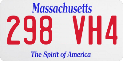 MA license plate 298VH4