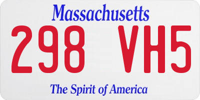 MA license plate 298VH5