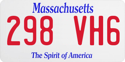 MA license plate 298VH6