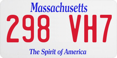 MA license plate 298VH7