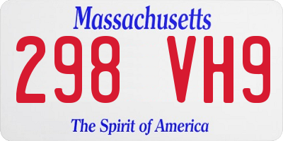 MA license plate 298VH9
