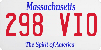MA license plate 298VI0