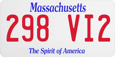 MA license plate 298VI2