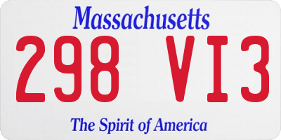 MA license plate 298VI3