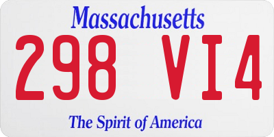 MA license plate 298VI4