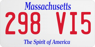 MA license plate 298VI5