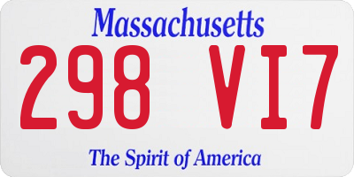 MA license plate 298VI7