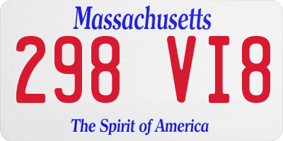 MA license plate 298VI8