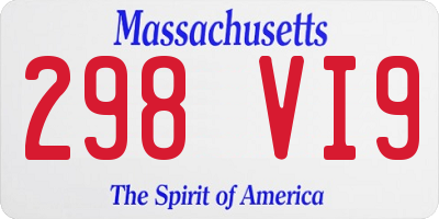 MA license plate 298VI9