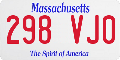MA license plate 298VJ0