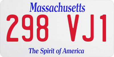 MA license plate 298VJ1