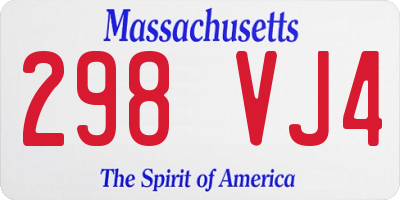 MA license plate 298VJ4