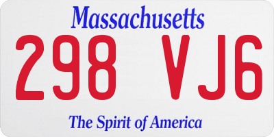 MA license plate 298VJ6