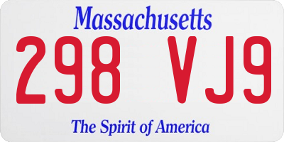 MA license plate 298VJ9