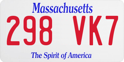 MA license plate 298VK7