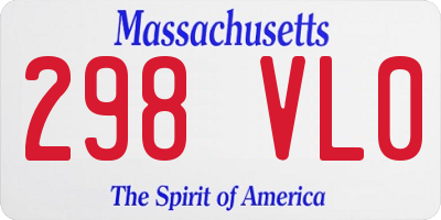 MA license plate 298VL0