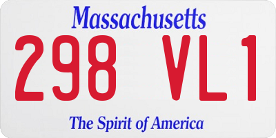 MA license plate 298VL1
