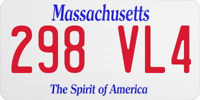 MA license plate 298VL4