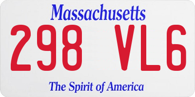 MA license plate 298VL6
