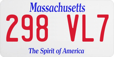 MA license plate 298VL7
