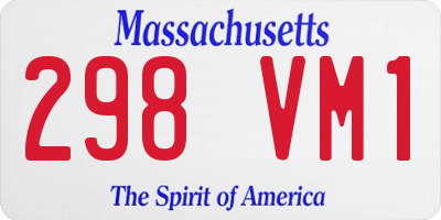 MA license plate 298VM1