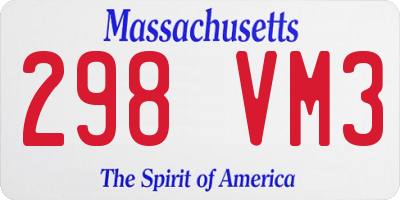 MA license plate 298VM3