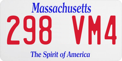 MA license plate 298VM4