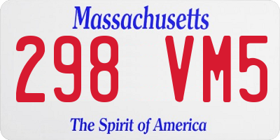 MA license plate 298VM5