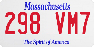 MA license plate 298VM7