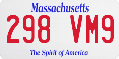 MA license plate 298VM9